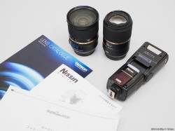 協賛企業のタムロンとニッシンジャパンから貸し出してもらったレンズとストロボ